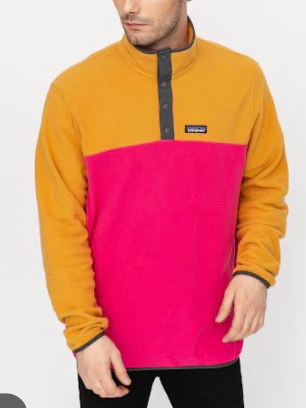 Mens Patagonia Micro D Snap T Fleece
tan/pink.